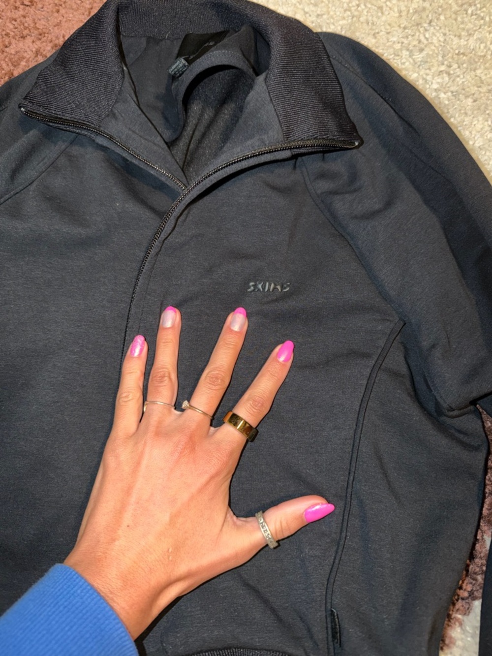 Skims Black Zip-Up Athletic Jacket
